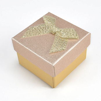 Коробочка Квадратная под колечко, 5х5х3,5 см, Золотистая (UPK-060586)