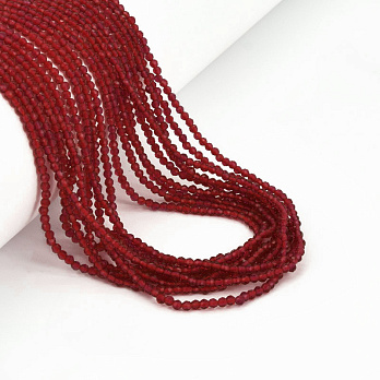 Намистини круглі грановані, 2 мм, Червоні (BUS-057353)