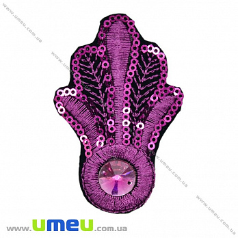 Термоаплікація з паєтками, 8х5 см, Бузкова (APL-021019)