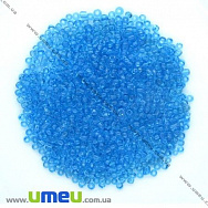 Бисер китайский средний, 8/0, Голубой прозрачный, 3 мм (BIS-007976)