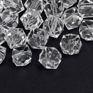 Намистини для сумок ОПТ Акрилові, Куб гранований, 11,5х10 мм, Прозорі (BUS-059939)