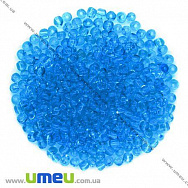 Бисер китайский крупный, 6/0, Голубой прозрачный, 4 мм (BIS-008633)