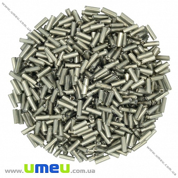 Бісер китайський стеклярус, 6 мм, Сірий блискучий (BIS-012044)