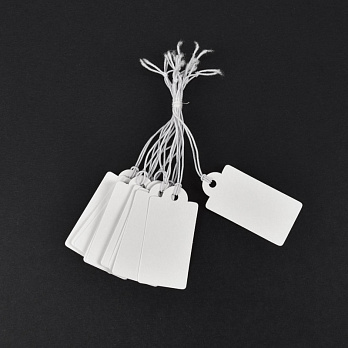 Бірки для подарунків, 39х19 мм, Білі (UPK-056258)