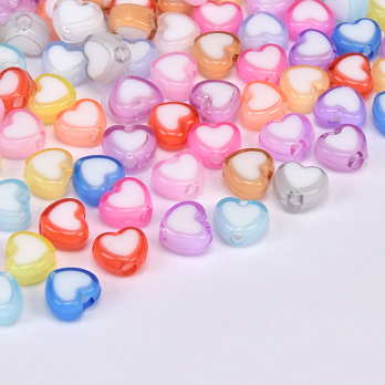 Намистини акрилові Серце, 8х8 мм, Мікс АВ (BUS-028842)