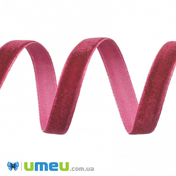 Лента бархатная, 10 мм, Малиновая темная (LEN-042177)
