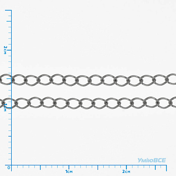 Цепь из нержавеющей стали, 2 мм, Темное серебро (ZEP-058380)