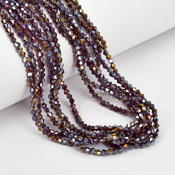 Бусины Биконус, 3х2,5 мм, Фиолетовые АВ (BUS-057444)