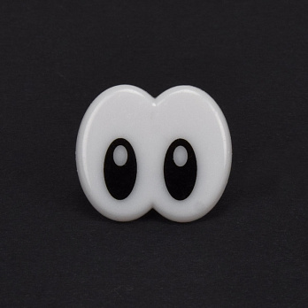 Глазки парные со штифтом (с заглушкой), 25х21 мм, Белые (DIF-056613)