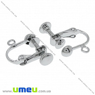 Кліпси з регулюванням тиску, Темне срібло, 17х15х5 мм (OSN-015521)