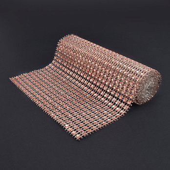 Стразовая лента (шина), 12х90 см, Розовое золото (LEN-060991)