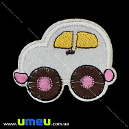 Термоаплікація дитяча Машинка, 6,5х5,5 см, Біла (APL-022237)