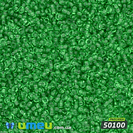 Бісер чеський 12/0, №50100, Зелений світлий, Прозорий (BIS-017022)