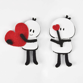 Декоративний виріб із фетру Закохана парочка, 8,5х8 см (FLT-061228)