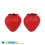 Кабошон із полімерної глини, Полуниця, 21х19 мм, Червоний (DIF-050796)