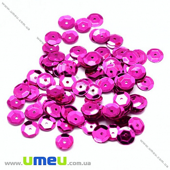 Пайетки Китай круглые граненые, 6,5 мм, Малиновые (PAI-031945)