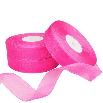 Лента из органзы, 20 мм, Малиновая (LEN-056861)