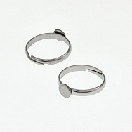 Кільце з нерж. сталі з майданчиком 6 мм, Темне срібло (OSN-060540)