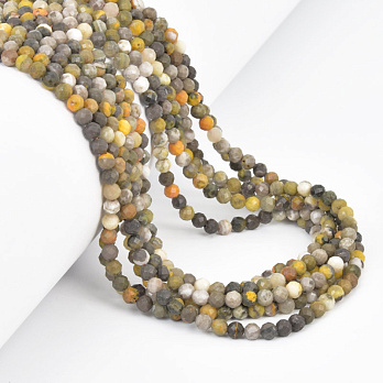 Бусины Яшма шмелиная, Натур. камень, 3,3 мм, Круглые граненые (BUS-058192)