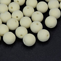 Бусина бархатная, Круглая, 10 мм, Кремовая (BUS-060189)