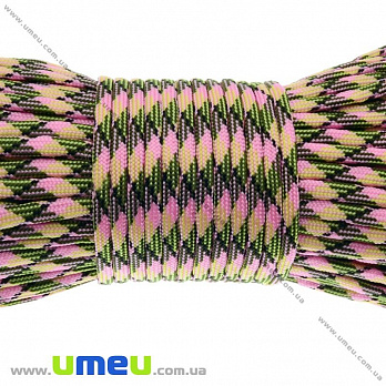 Шнур паракорд семіжільний меланж 4 мм, Рожевий (LEN-012231)