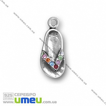 Подвеска из Серебра 925 с кристаллами Swarovski, Тапочек, 20х8 мм (POD-002205)