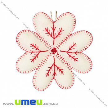 Набір з фетру для створення іграшки, Сніжинка біла ФН-16, 12х12 см (FLT-035517)