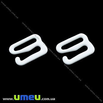 Гачок для бюстгальтера металевий, Білий, 13,5х10 мм (SEW-020943)