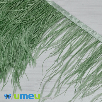 Пір'я страуса на стрічці, 10-15 см, фісташок (PER-038911)