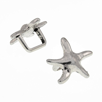 Намистини мет. Морська зірка, 20х19 мм, Античне срібло (BUS-009152)