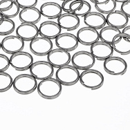 Колечка подвійні з нерж. сталі, 8 мм, 0,7 мм, Темне срібло (STL-055841)
