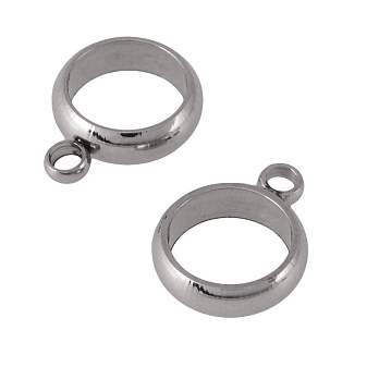 Бейл из нержавеющей стали, 12х10х3 мм, Темное серебро (STL-055871)