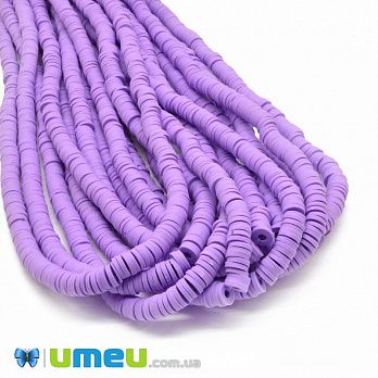 Намистини з полімерної глини, 6 мм, Бузкові (BUS-044112)