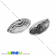 Колпачок металлический плоский, 20х8х8 мм, Античное серебро (OBN-032355)