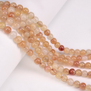 Бусины Агат красный, Натур. камень, 6,5 мм, Круглые (BUS-051717)