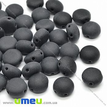 Бусина чешское стекло Preciosa Candy 8х5 мм, №23980/84110, Черная мат. (BUS-036338)