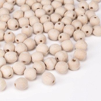 Намистини дерев'яні 8 мм, Круглі, Бук (BUS-054800)