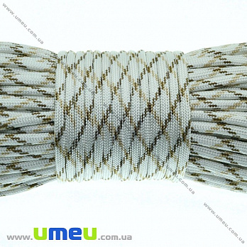 Шнур паракорд семіжільний меланж 4 мм, Білий (LEN-012225)