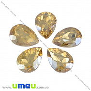 Риволи стеклянный, Капля граненая, 18х13 мм, Светло-бежевый (KAB-001991)