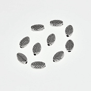 Бусины мет. Листики, 9х6х3 мм, Античное серебро (BUS-008215)