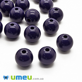 Намистини пластикові Круглі, 12 мм, Фіолетові темні (BUS-002912)
