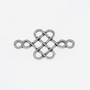 Коннектор металлический (двухстор.), 31х17 мм, Античное серебро (KON-055468)