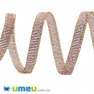 Лента парчовая, 6 мм, Коричневая с золотом (LEN-047617)