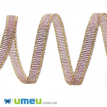 Стрічка парча, 6 мм, Коричнева із золотом (LEN-047617)