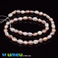 Бусины натуральный речной Жемчуг пудровый Рис, 7-8х5-6 мм (BUS-048779)