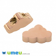 Бусина из нержавеющей стали Тучка,10х6 мм, Розовое золото (STL-044576)