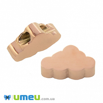 Бусина из нержавеющей стали Тучка,10х6 мм, Розовое золото (STL-044576)