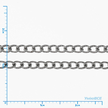 Цепь, Темное серебро, 3,3х2,2 мм (ZEP-056056)