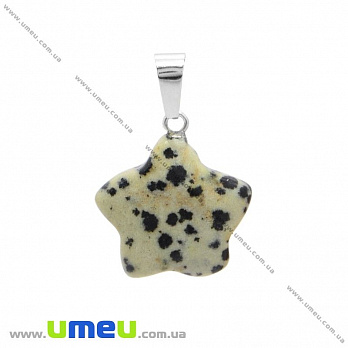 Подвеска из натурального камня Звезда, Яшма далматиновая, 24х22 мм (POD-031862)