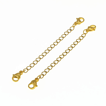 Цепь-удлинитель из нерж. стали с карабинами, 7 см, Золото, 4х3 мм (ZEP-061377)